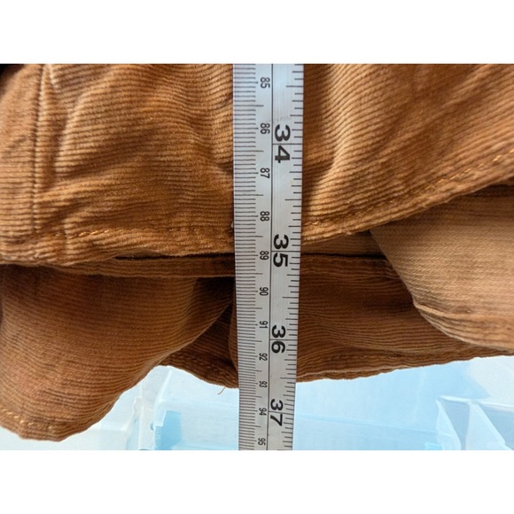 Lucky Brand Brown‎ Corduroy Ruffle Hem Mini Dress M Boho Cottage Indie Festival - Picture 11 of 14